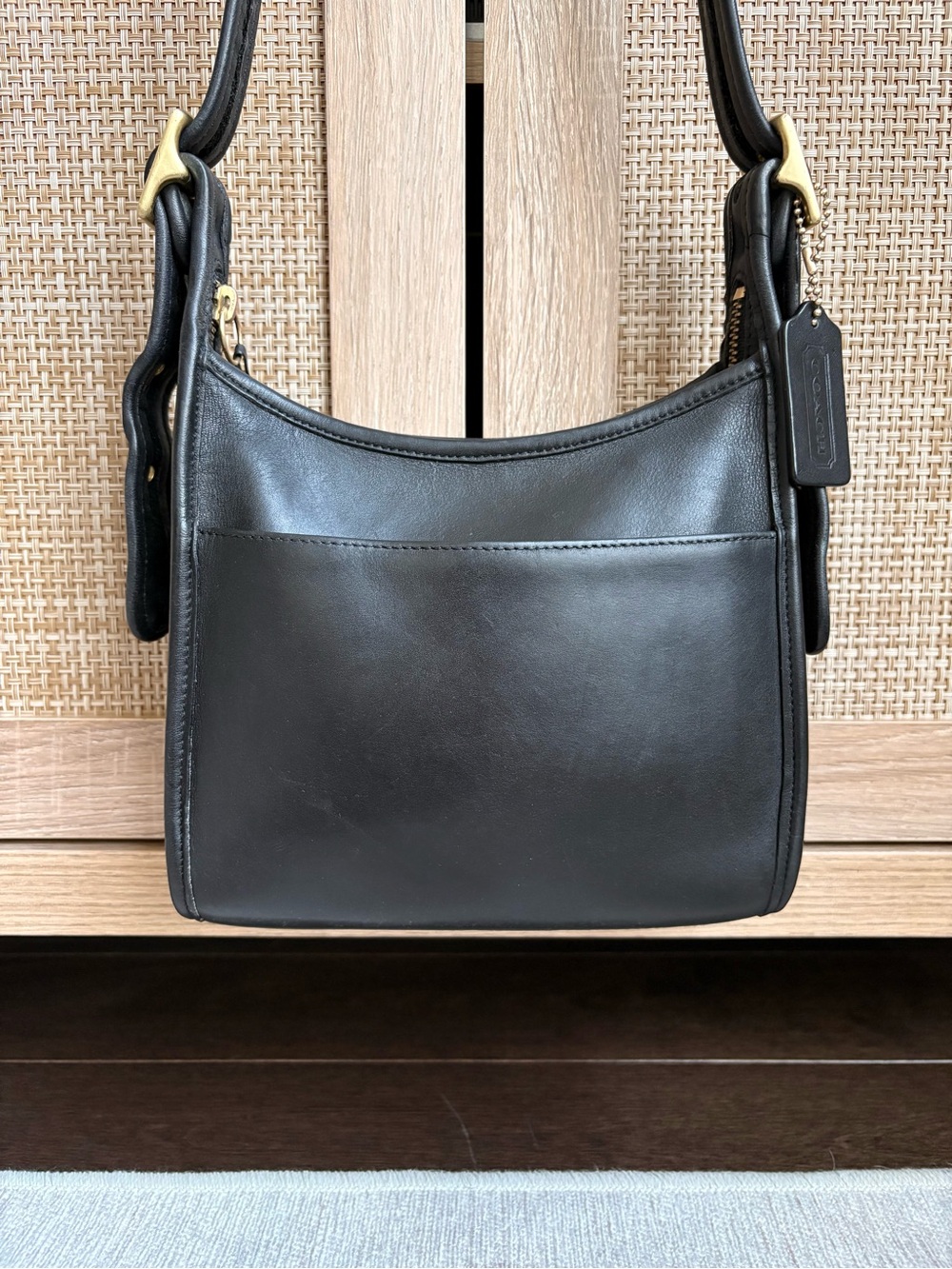 COACH Vintage Legacy Small Zip Black Leather Crossbody Shoulder Bag 9997 *READ*